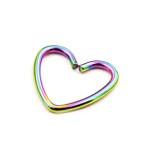 Serduszko rozginane 316L tęczowe 1,2x10 mm (10 sztuk)