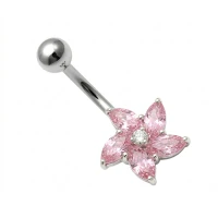 Srebrny kolczyk do pępka - PBN579P