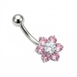 Srebrny kolczyk do pępka - PBN093P