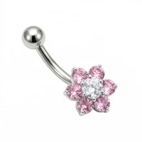 Srebrny kolczyk do pępka - PBN093P