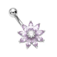 Srebrny kolczyk do pępka - PBN816L