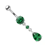 Srebrny kolczyk do pępka PBM 2107-gr