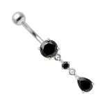 Srebrny kolczyk do pępka PBM 2107-b