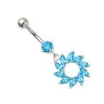 Srebrny kolczyk do pępka PBM 1224-a