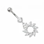 Srebrny kolczyk do pępka PBM 1224-w
