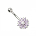 Srebrny kolczyk do pępka  - PBN 1200-L